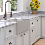 33" Vala Handcrafted Fireclay Double-Bowl Smooth Apron Farmhouse Sink - Matte Gray