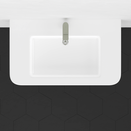 34" Vancher Fireclay Console Bathroom Sink with Steel Stand