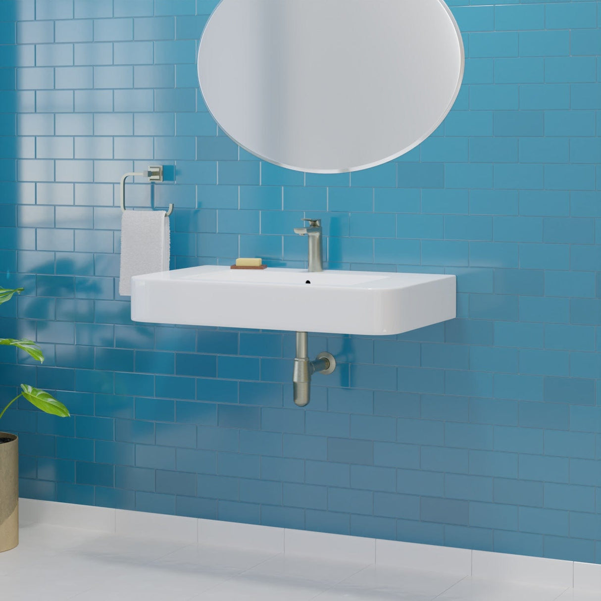 34" Vancher Fireclay Wall-Mount Bathroom Sink