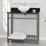 36" Bidley Steel Console with Towel Bar for Vessel Sink