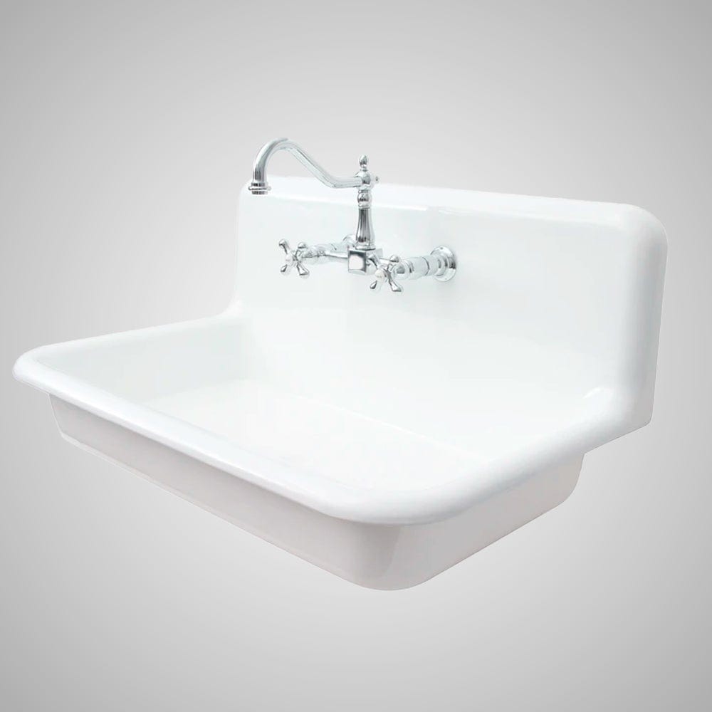36” Edeline Enameled Cast Iron Wall Mount Bathroom Sink