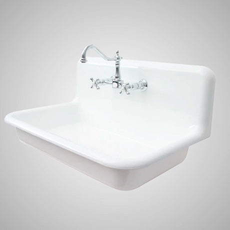 36” Edeline Enameled Cast Iron Wall Mount Bathroom Sink