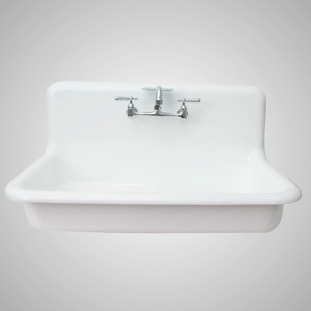 36” Edeline Enameled Cast Iron Wall Mount Bathroom Sink