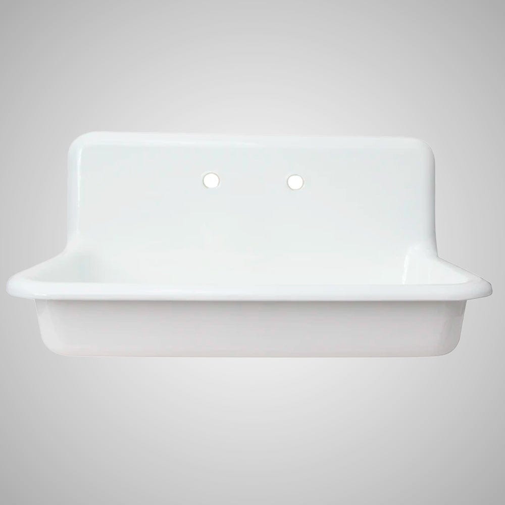 36” Edeline Enameled Cast Iron Wall Mount Bathroom Sink