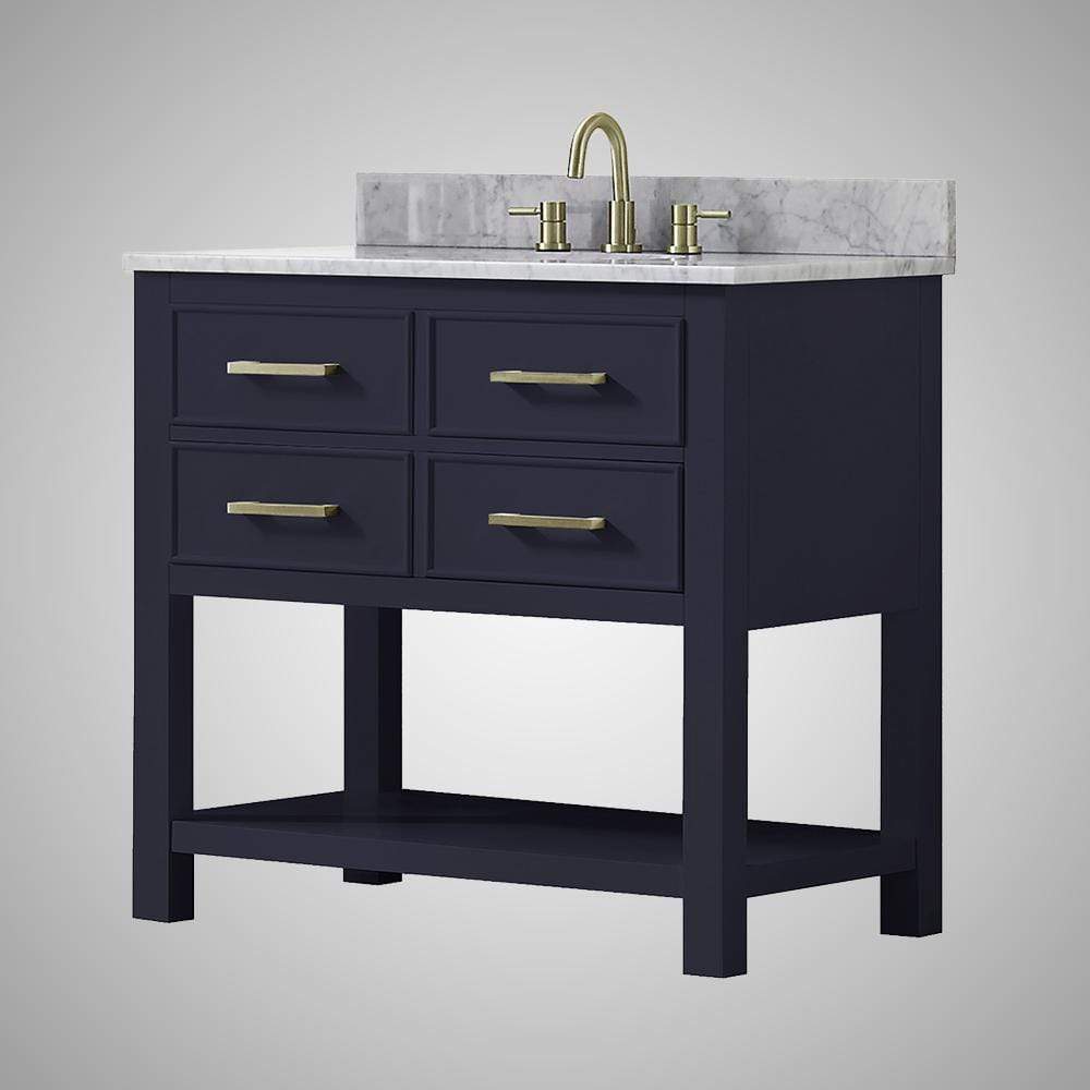 36" Maurizio Vanity Cabinet for Oval Undermount Sink - Navy Blue