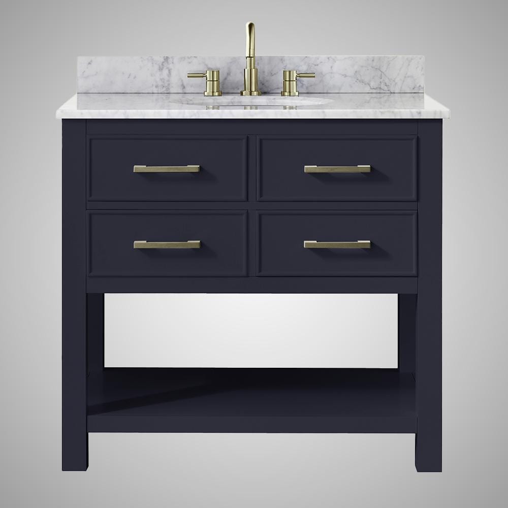 36" Maurizio Vanity Cabinet for Oval Undermount Sink - Navy Blue