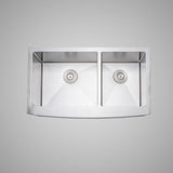 36" Milan Stainless Steel Double-Bowl Farmhouse Sink