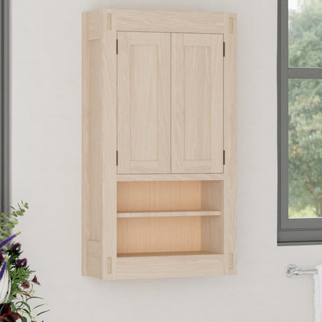 36" Mission Unfinished Red Oak Wall-Mount Linen Cabinet