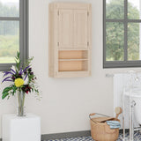 36" Mission Unfinished Red Oak Wall-Mount Linen Cabinet