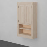 36" Mission Unfinished Red Oak Wall-Mount Linen Cabinet