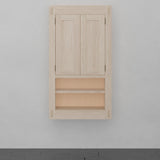 36" Mission Unfinished Red Oak Wall-Mount Linen Cabinet