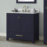 36" Romani Vanity Cabinet for Rectangular Undermount Sink - Navy Blue