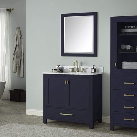 36" Romani Vanity Cabinet for Rectangular Undermount Sink - Navy Blue