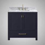 36" Romani Vanity Cabinet for Rectangular Undermount Sink - Navy Blue