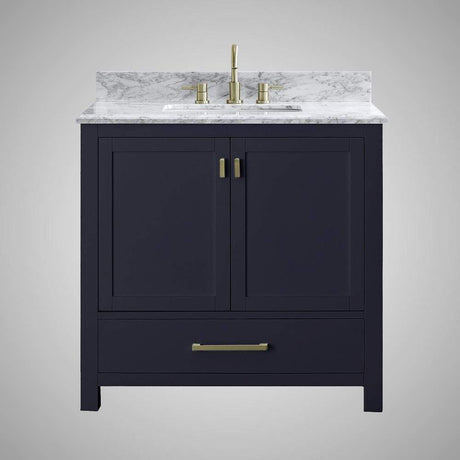 36" Romani Vanity Cabinet for Rectangular Undermount Sink - Navy Blue