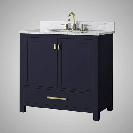 36" Romani Vanity Cabinet for Rectangular Undermount Sink - Navy Blue
