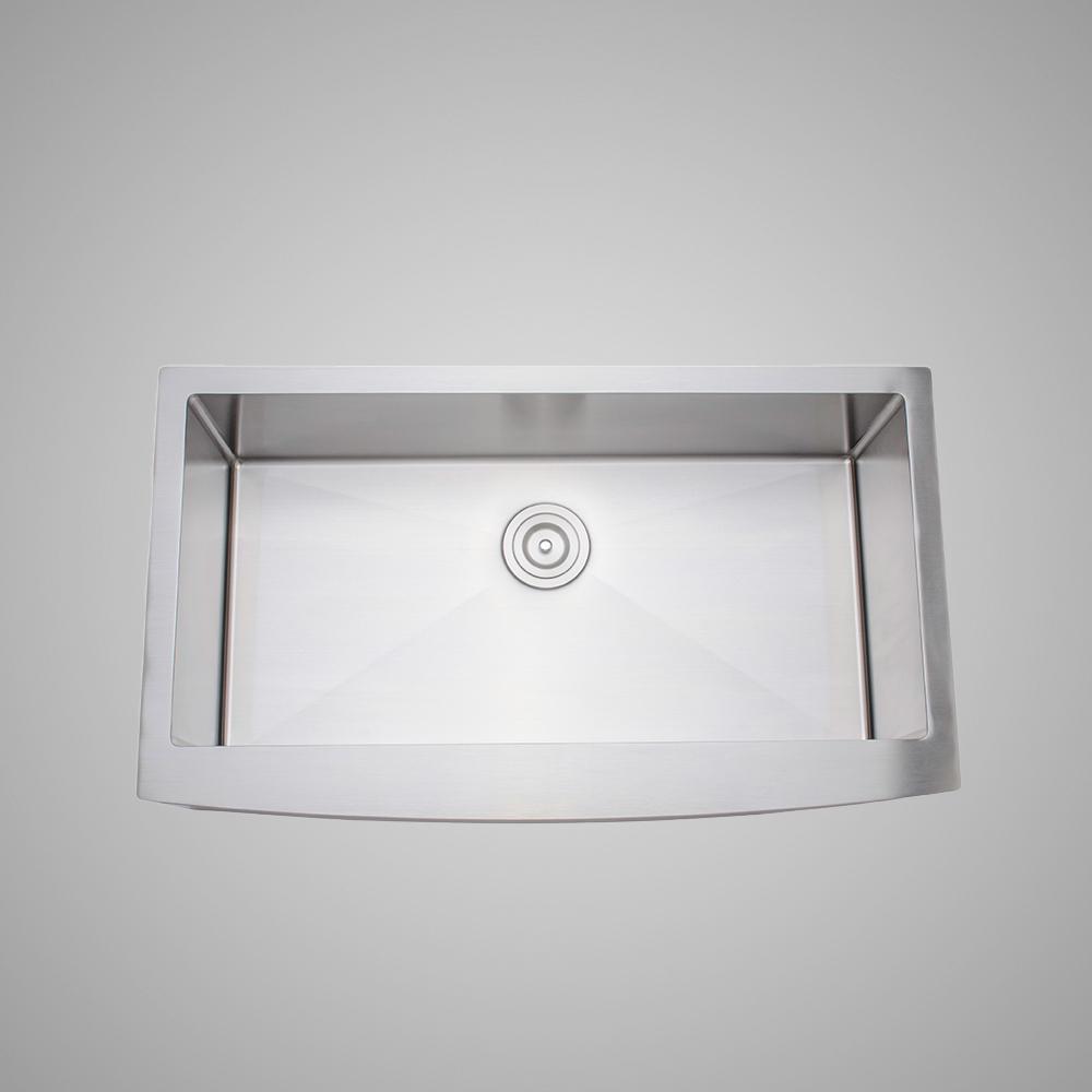 36" Shoreham Stainless Steel Single-Bowl Farmhouse Sink - Arched Apron