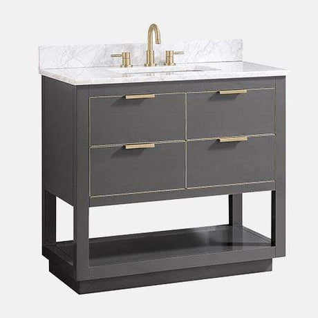 36" Tendoy Vanity Cabinet for Rectangular Undermount Sink - Twilight Gray