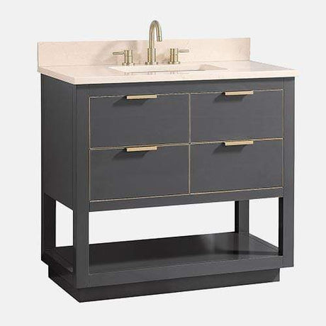 36" Tendoy Vanity Cabinet for Rectangular Undermount Sink - Twilight Gray