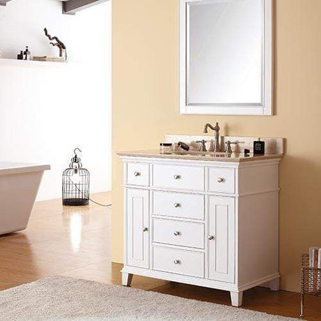 36" Wilbur Vanity for Oval Undermount Sink - White