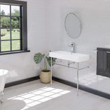 39" Beckley Vitreous China Console Bathroom Sink with Steel Stand