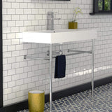 39" Ocate Vitreous China Console Bathroom Sink with Steel Stand