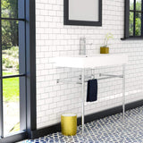 39" Ocate Vitreous China Console Bathroom Sink with Steel Stand