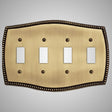 4 Gang Toggle Wall Switch Plate - Beaded Design