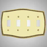 4 Gang Toggle Wall Switch Plate - Beaded Design
