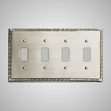 4 Gang Toggle Wall Switch Plate - Egg & Dart Design