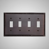 4 Gang Toggle Wall Switch Plate - Egg & Dart Design