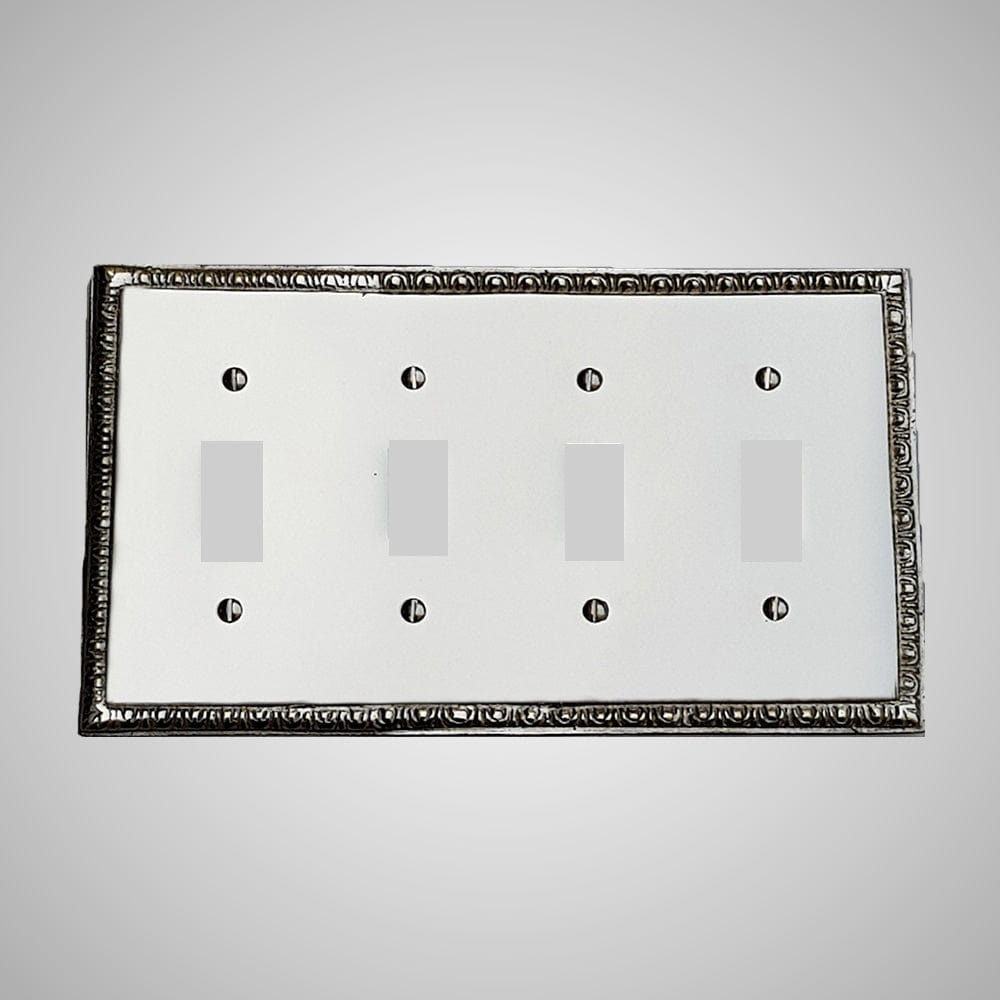 4 Gang Toggle Wall Switch Plate - Egg & Dart Design