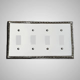 4 Gang Toggle Wall Switch Plate - Egg & Dart Design