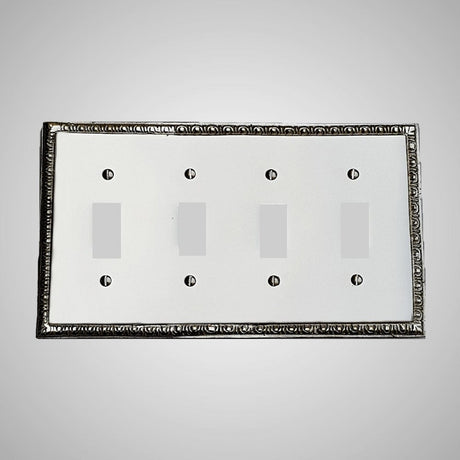 4 Gang Toggle Wall Switch Plate - Egg & Dart Design