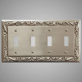 4 Gang Toggle Wall Switch Plate - Floral Design