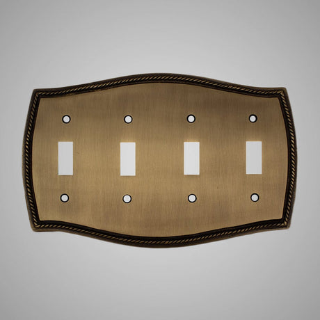 4 Gang Toggle Wall Switch Plate - Georgian Design