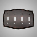 4 Gang Toggle Wall Switch Plate - Georgian Design