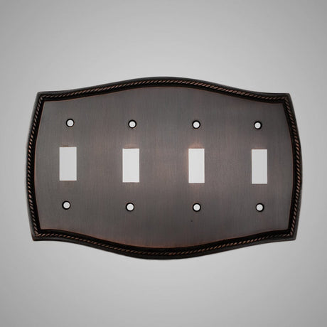 4 Gang Toggle Wall Switch Plate - Georgian Design
