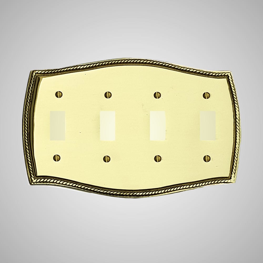 4 Gang Toggle Wall Switch Plate - Georgian Design