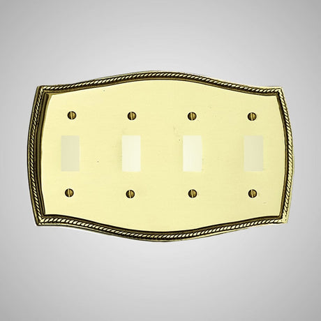 4 Gang Toggle Wall Switch Plate - Georgian Design