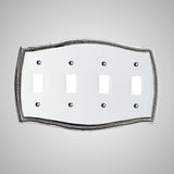 4 Gang Toggle Wall Switch Plate - Georgian Design