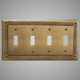 4 Gang Toggle Wall Switch Plate - Greek Design