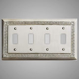 4 Gang Toggle Wall Switch Plate - Greek Design