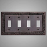 4 Gang Toggle Wall Switch Plate - Greek Design