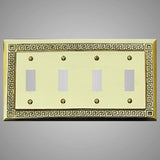 4 Gang Toggle Wall Switch Plate - Greek Design