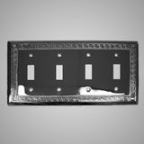 4 Gang Toggle Wall Switch Plate - Greek Design