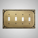 4 Gang Toggle Wall Switch Plate - Victorian Design