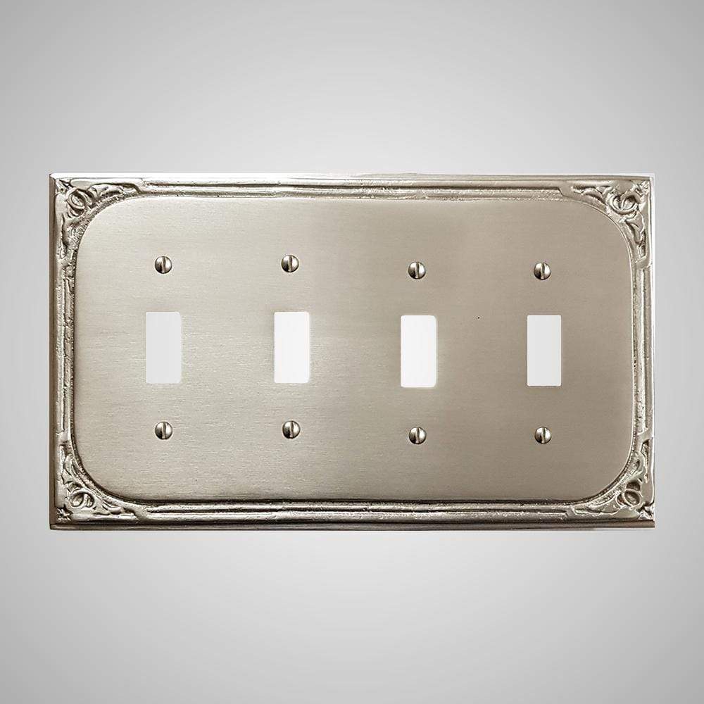 4 Gang Toggle Wall Switch Plate - Victorian Design
