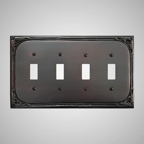 4 Gang Toggle Wall Switch Plate - Victorian Design