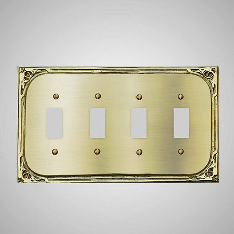 4 Gang Toggle Wall Switch Plate - Victorian Design